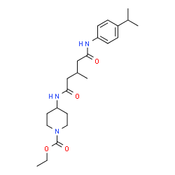 ChemSpider 2D Image | Ethyl 4-({5-[(4-isopropylphenyl)amino]-3-methyl-5-oxopentanoyl}amino)-1-piperidinecarboxylate | C23H35N3O4