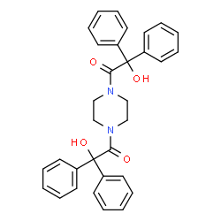 ChemSpider 2D Image | 1,1'-(1,4-Piperazinediyl)bis(2-hydroxy-2,2-diphenylethanone) | C32H30N2O4