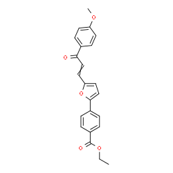 ChemSpider 2D Image | Ethyl 4-{5-[3-(4-methoxyphenyl)-3-oxo-1-propen-1-yl]-2-furyl}benzoate | C23H20O5