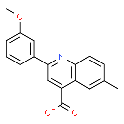 ChemSpider 2D Image | 2-(3-Methoxyphenyl)-6-methyl-4-quinolinecarboxylate | C18H14NO3