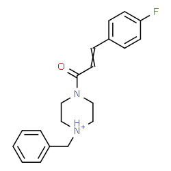 ChemSpider 2D Image | 1-Benzyl-4-[3-(4-fluorophenyl)acryloyl]piperazin-1-ium | C20H22FN2O