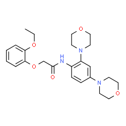 ChemSpider 2D Image | N-[2,4-Di(4-morpholinyl)phenyl]-2-(2-ethoxyphenoxy)acetamide | C24H31N3O5