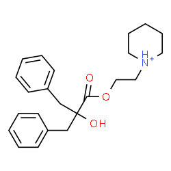 ChemSpider 2D Image | 1-{2-[(2-Benzyl-2-hydroxy-3-phenylpropanoyl)oxy]ethyl}piperidinium | C23H30NO3