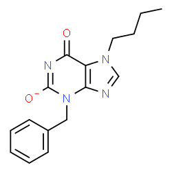 ChemSpider 2D Image | 3-Benzyl-7-butyl-6-oxo-6,7-dihydro-3H-purin-2-olate | C16H17N4O2