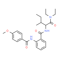 ChemSpider 2D Image | N,N-Diethyl-N~2~-{2-[(4-methoxybenzoyl)amino]benzoyl}isoleucinamide | C25H33N3O4