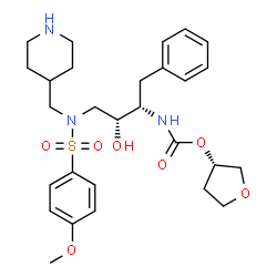 ChemSpider 2D Image | (3S)-Tetrahydro-3-furanyl [(2S,3R)-3-hydroxy-4-{[(4-methoxyphenyl)sulfonyl](4-piperidinylmethyl)amino}-1-phenyl-2-butanyl]carbamate | C28H39N3O7S