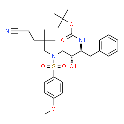 ChemSpider 2D Image | 2-Methyl-2-propanyl [(2S,3R)-4-{(4-cyano-2,2-dimethylbutyl)[(4-methoxyphenyl)sulfonyl]amino}-3-hydroxy-1-phenyl-2-butanyl]carbamate | C29H41N3O6S