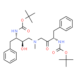 ChemSpider 2D Image | 2-Methyl-2-propanyl [(2S,3R)-3-hydroxy-4-{methyl[(3S)-3-({[(2-methyl-2-propanyl)oxy]carbonyl}amino)-2-oxo-4-phenylbutyl]amino}-1-phenyl-2-butanyl]carbamate | C31H45N3O6