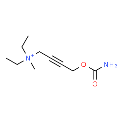 ChemSpider 2D Image | 4-(Carbamoyloxy)-N,N-diethyl-N-methyl-2-butyn-1-aminium | C10H19N2O2