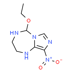 ChemSpider 2D Image | 5-Ethoxy-9-nitro-2,3,4,5-tetrahydro-1H-imidazo[5,1-b][1,3,5]triazepine | C8H13N5O3
