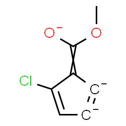 ChemSpider 2D Image | (5-Chloro-2,4-cyclopentadiene-2,3-diid-1-ylidene)(methoxy)methanolate | C7H4ClO2