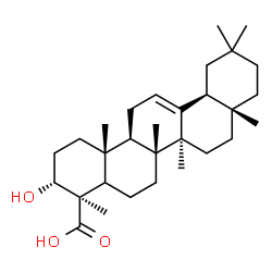 ChemSpider 2D Image | (3alpha,5xi,18alpha)-3-Hydroxyolean-12-en-24-oic acid | C30H48O3