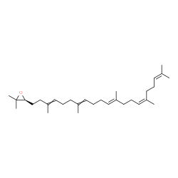 ChemSpider 2D Image | (3S)-2,2-Dimethyl-3-[(11E,15Z)-3,7,12,16,20-pentamethyl-3,7,11,15,19-henicosapentaen-1-yl]oxirane | C30H50O