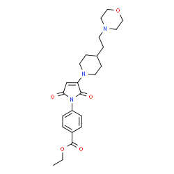 ChemSpider 2D Image | Ethyl 4-(3-{4-[2-(4-morpholinyl)ethyl]-1-piperidinyl}-2,5-dioxo-2,5-dihydro-1H-pyrrol-1-yl)benzoate | C24H31N3O5