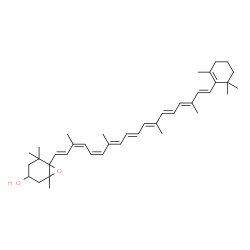ChemSpider 2D Image | (9cis,11cis)-5,6-Dihydro-5,6-epoxy-beta,beta-caroten-3-ol | C40H56O2
