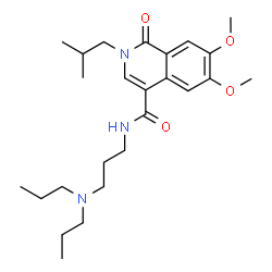 ChemSpider 2D Image | N-[3-(Dipropylamino)propyl]-2-isobutyl-6,7-dimethoxy-1-oxo-1,2-dihydro-4-isoquinolinecarboxamide | C25H39N3O4