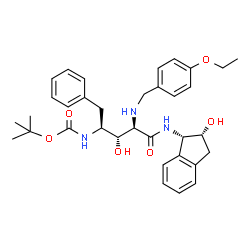 ChemSpider 2D Image | 2-Methyl-2-propanyl [(2S,3R,4R)-4-[(4-ethoxybenzyl)amino]-3-hydroxy-5-{[(1S,2R)-2-hydroxy-2,3-dihydro-1H-inden-1-yl]amino}-5-oxo-1-phenyl-2-pentanyl]carbamate | C34H43N3O6