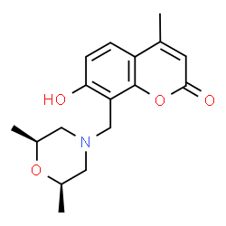 ChemSpider 2D Image | 8-{[(2R,6S)-2,6-Dimethyl-4-morpholinyl]methyl}-7-hydroxy-4-methyl-2H-chromen-2-one | C17H21NO4