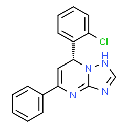 ChemSpider 2D Image | (7R)-7-(2-Chlorophenyl)-5-phenyl-1,7-dihydro[1,2,4]triazolo[1,5-a]pyrimidine | C17H13ClN4