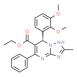 ChemSpider 2D Image | Ethyl (7S)-7-(2,3-dimethoxyphenyl)-2-methyl-5-phenyl-1,7-dihydro[1,2,4]triazolo[1,5-a]pyrimidine-6-carboxylate | C23H24N4O4