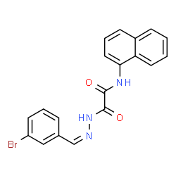 ChemSpider 2D Image | 2-[(2Z)-2-(3-Bromobenzylidene)hydrazino]-N-(1-naphthyl)-2-oxoacetamide | C19H14BrN3O2