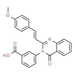 ChemSpider 2D Image | 3-{2-[(E)-2-(4-Methoxyphenyl)vinyl]-4-oxo-3(4H)-quinazolinyl}benzoic acid | C24H18N2O4