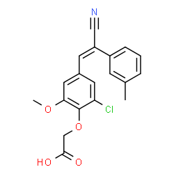 ChemSpider 2D Image | {2-Chloro-4-[(E)-2-cyano-2-(3-methylphenyl)vinyl]-6-methoxyphenoxy}acetic acid | C19H16ClNO4