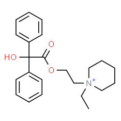 ChemSpider 2D Image | 1-Ethyl-1-{2-[2-hydroxy(diphenyl)acetoxy]ethyl}piperidinium | C23H30NO3