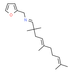 ChemSpider 2D Image | Furan-2-ylmethyl-(2,2,5,9-tetramethyl-deca-4,8-dienylidene)-amine | C19H29NO