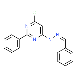 ChemSpider 2D Image | 4-[(2Z)-2-Benzylidenehydrazino]-6-chloro-2-phenylpyrimidine | C17H13ClN4
