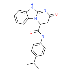 ChemSpider 2D Image | N-(4-Isopropylphenyl)-2-oxo-2,3,4,10-tetrahydropyrimido[1,2-a]benzimidazole-4-carboxamide | C20H20N4O2