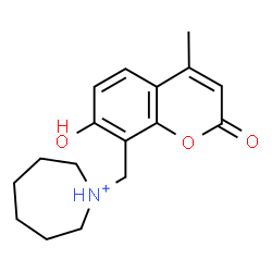 ChemSpider 2D Image | 1-[(7-Hydroxy-4-methyl-2-oxo-2H-chromen-8-yl)methyl]azepanium | C17H22NO3