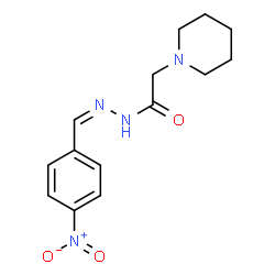 ChemSpider 2D Image | N'-[(Z)-(4-Nitrophenyl)methylene]-2-(1-piperidinyl)acetohydrazide | C14H18N4O3