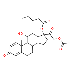 ChemSpider 2D Image | 21-Acetoxy-11-hydroxy-3,20-dioxopregna-1,4-dien-17-yl valerate | C28H38O7