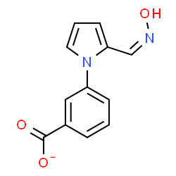 ChemSpider 2D Image | 3-{2-[(Z)-(Hydroxyimino)methyl]-1H-pyrrol-1-yl}benzoate | C12H9N2O3