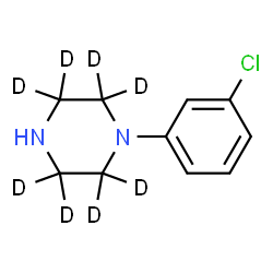 ChemSpider 2D Image | 1-(3-Chlorophenyl)(2,2,3,3,5,5,6,6-~2~H_8_)piperazine | C10H5D8ClN2