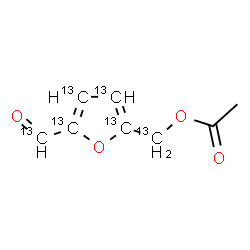 ChemSpider 2D Image | [5-(~13~C)Formyl(~13~C_4_)-2-furyl](~13~C)methyl acetate | C213C6H8O4