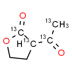 ChemSpider 2D Image | 3-(~13~C_2_)Ethanoyl(2,3-~13~C_2_)dihydro-2(3H)-furanone | C213C4H8O3