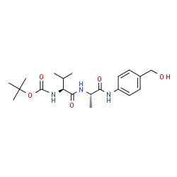 ChemSpider 2D Image | N-{[(2-Methyl-2-propanyl)oxy]carbonyl}-L-valyl-N-[4-(hydroxymethyl)phenyl]-L-alaninamide | C20H31N3O5