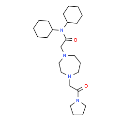 ChemSpider 2D Image | N,N-Dicyclohexyl-2-{4-[2-oxo-2-(1-pyrrolidinyl)ethyl]-1,4-diazepan-1-yl}acetamide | C25H44N4O2