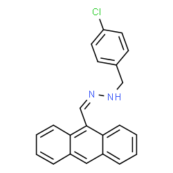 ChemSpider 2D Image | (1Z)-1-(9-Anthrylmethylene)-2-(4-chlorobenzyl)hydrazine | C22H17ClN2