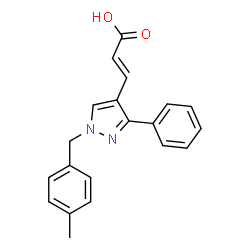 ChemSpider 2D Image | (2E)-3-[1-(4-Methylbenzyl)-3-phenyl-1H-pyrazol-4-yl]acrylic acid | C20H18N2O2