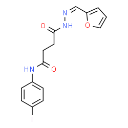 ChemSpider 2D Image | 4-[(2Z)-2-(2-Furylmethylene)hydrazino]-N-(4-iodophenyl)-4-oxobutanamide | C15H14IN3O3