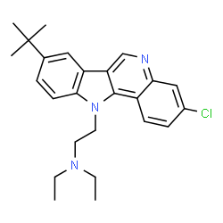 ChemSpider 2D Image | N-[2-(8-tert-Butyl-3-chloro-11H-indolo[3,2-c]quinolin-11-yl)ethyl]-N,N-diethylamine | C25H30ClN3