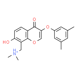 ChemSpider 2D Image | [3-(3,5-Dimethylphenoxy)-7-hydroxy-4-oxo-4H-chromen-8-yl]-N,N-dimethylmethanaminium | C20H22NO4
