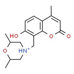 ChemSpider 2D Image | 4-[(7-Hydroxy-4-methyl-2-oxo-2H-chromen-8-yl)methyl]-2,6-dimethylmorpholin-4-ium | C17H22NO4