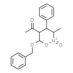 ChemSpider 2D Image | 5-Acetyl-6-(benzyloxy)-3-methyl-2-oxo-4-phenyl-1,2-oxazinan-2-ium | C20H22NO4