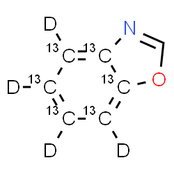 ChemSpider 2D Image | BENZ-13C6-OXAZOLE | C13C6HD4NO