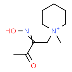 ChemSpider 2D Image | 1-[2-(Hydroxyimino)-3-oxobutyl]-1-methylpiperidinium | C10H19N2O2