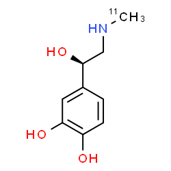 ChemSpider 2D Image | 4-{(1R)-1-Hydroxy-2-[(~11~C)methylamino]ethyl}-1,2-benzenediol | C811CH13NO3